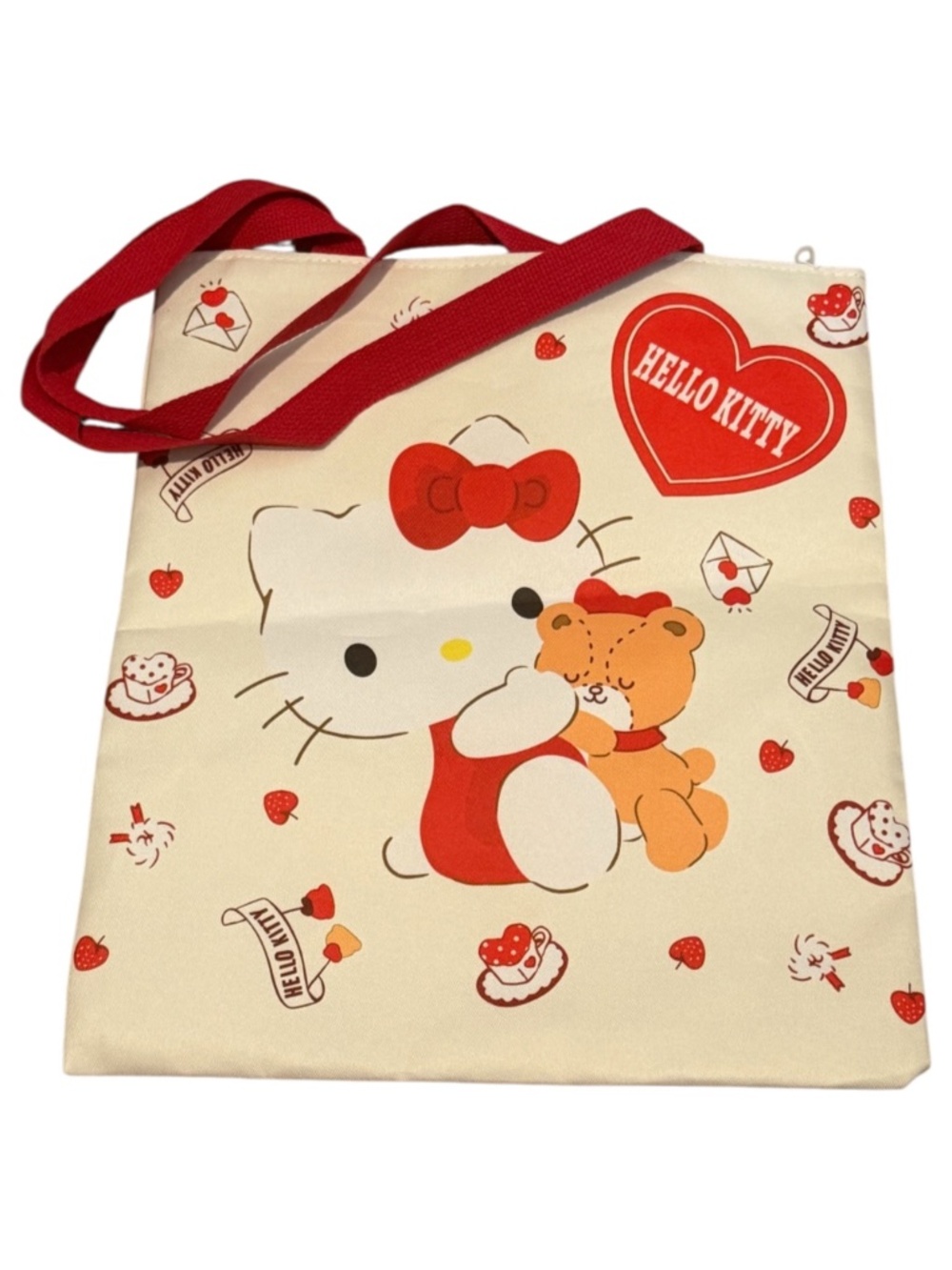 Hello Kitty Valentine's Day Teddy Bear Tote Bag